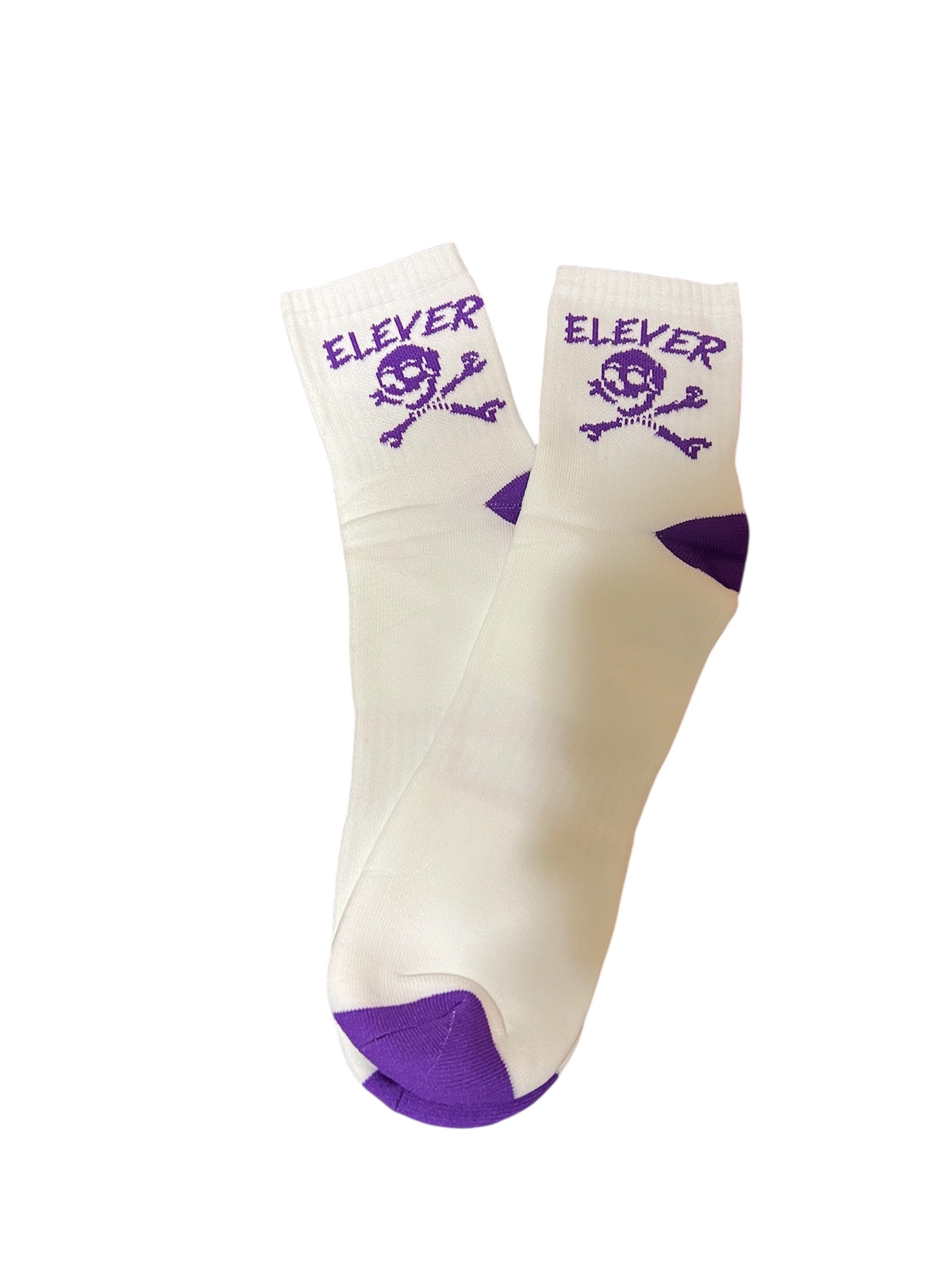 ELEVER Skull & Bones Socks – Purple/White