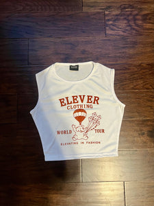 ELEVER Women’s World Tour Crop Tank Top – White