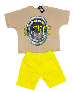 ELEVER’S BEIGE Box Crop Tshirt