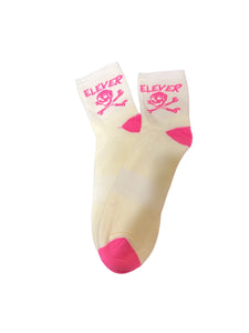 ELEVER Skull & Bones Socks – Pink/Cream
