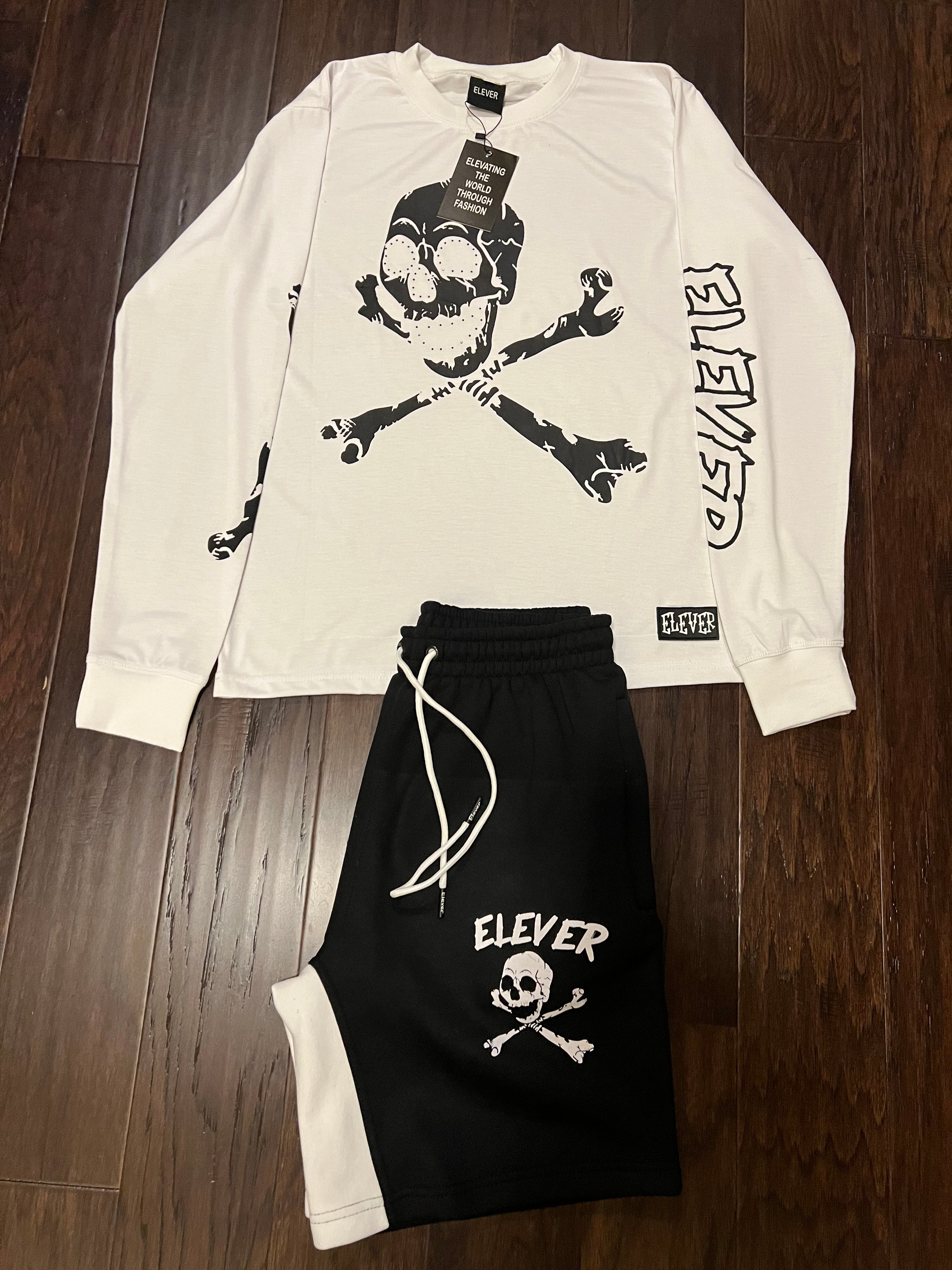 ELEVER Skull & Bones Short Set – Black & White (Men’s)