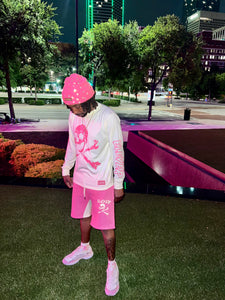 ELEVER Skull & Bones Short Set – Pink & Cream (Men’s)