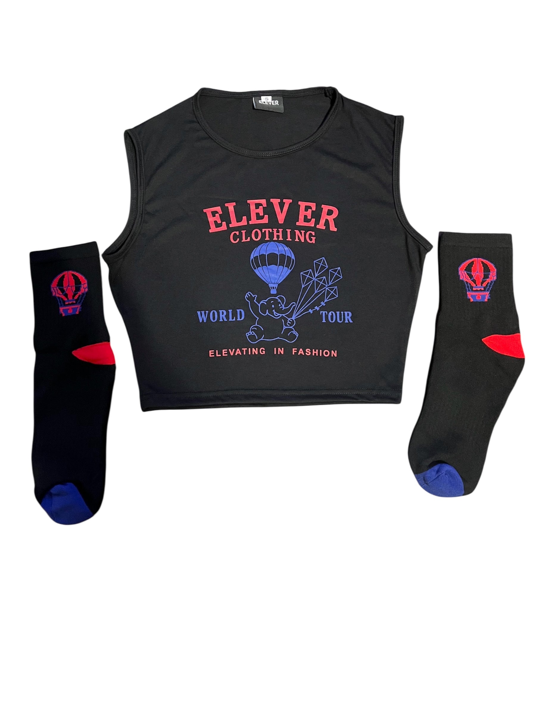 ELEVER Women’s World Tour Crop Tank Top – Black