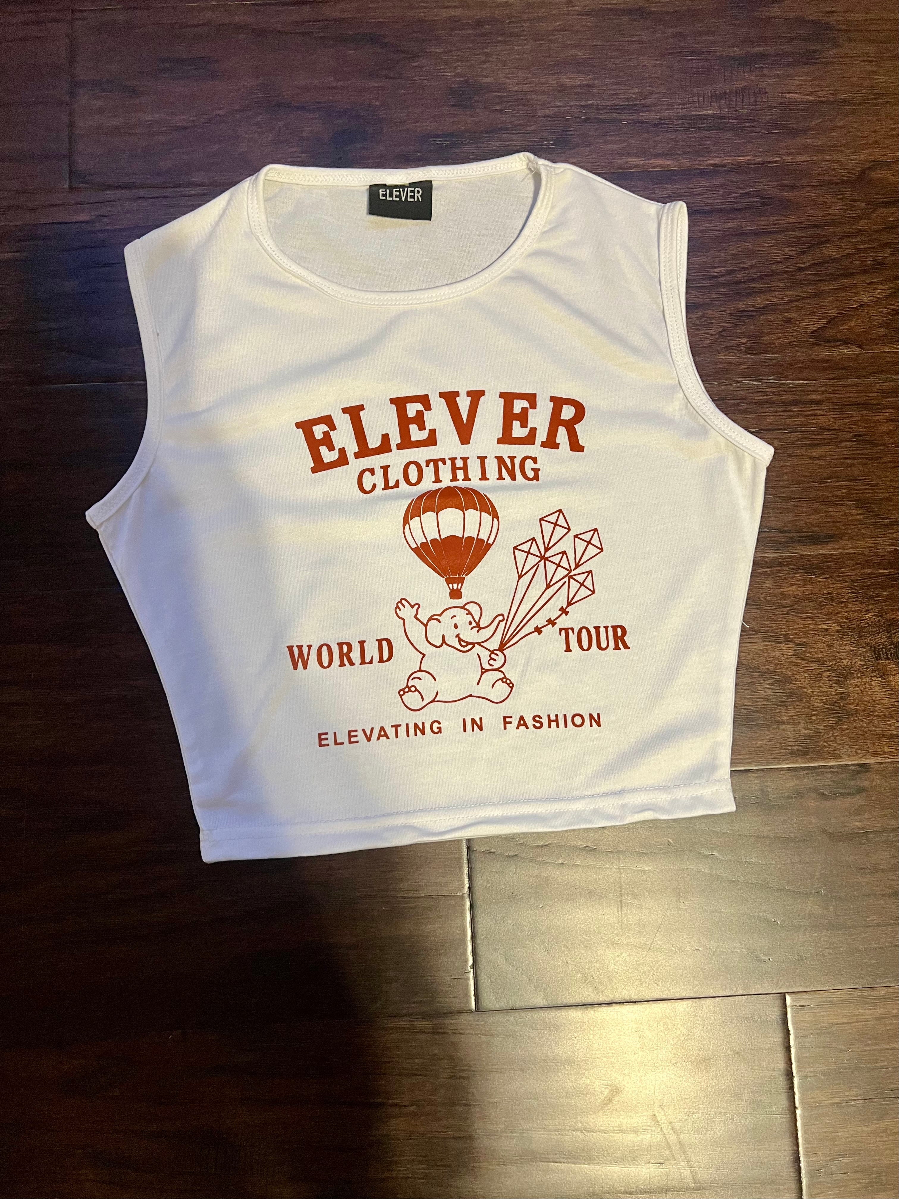 ELEVER Women’s World Tour Crop Tank Top – White