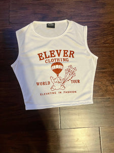 ELEVER Women’s World Tour Crop Tank Top – White