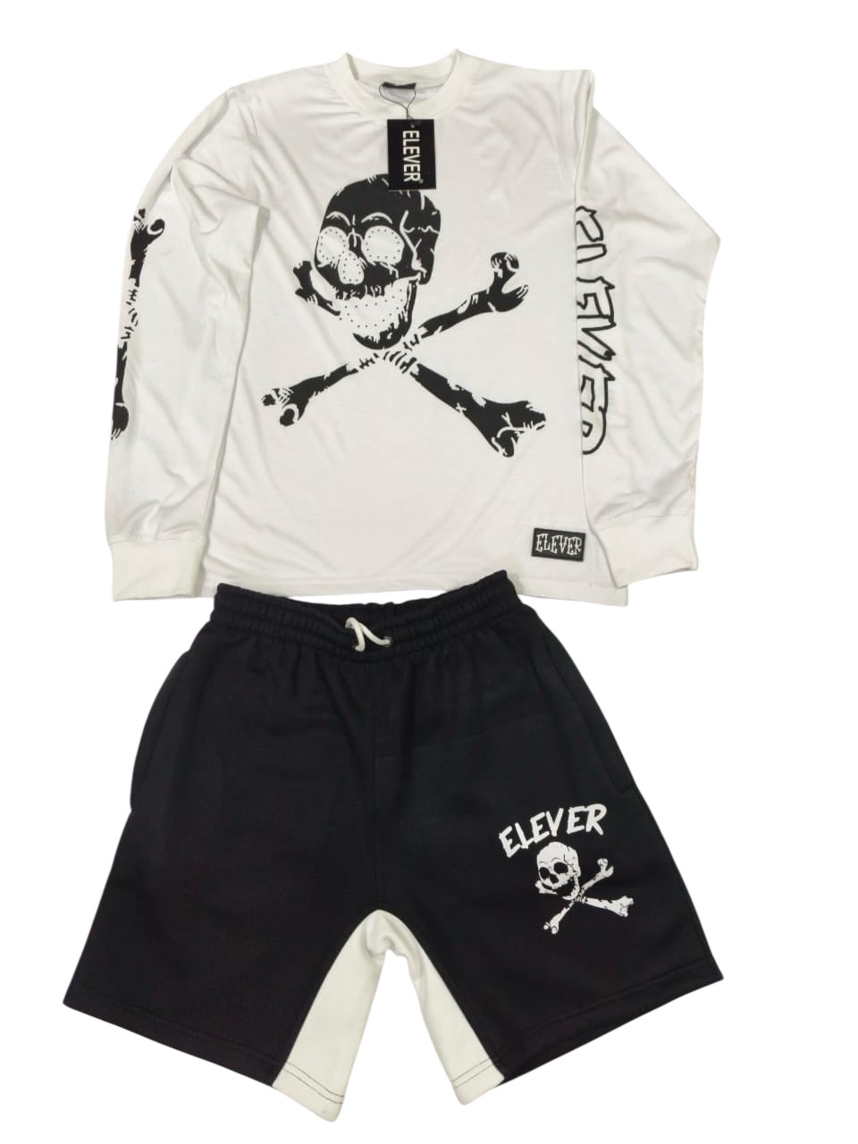 ELEVER Skull & Bones Short Set – Black & White (Men’s)