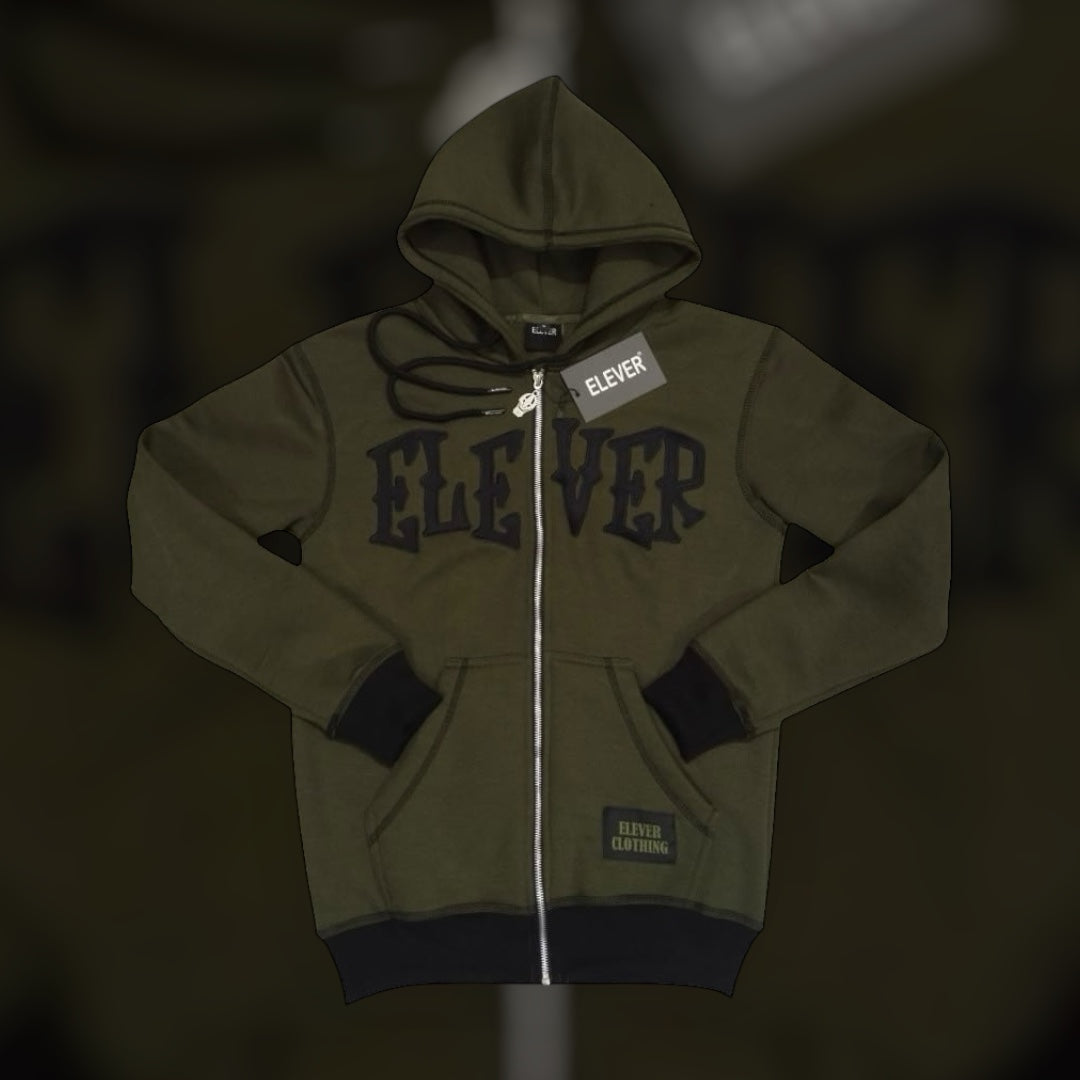 Olive Green and Black Flair Jogger Set