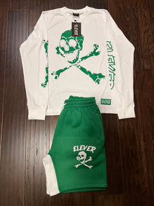 ELEVER Skull & Bones Short Set – Green & White (Men’s)