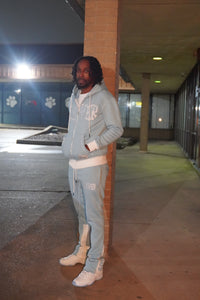 Light Blue and White Flair Jogger Set
