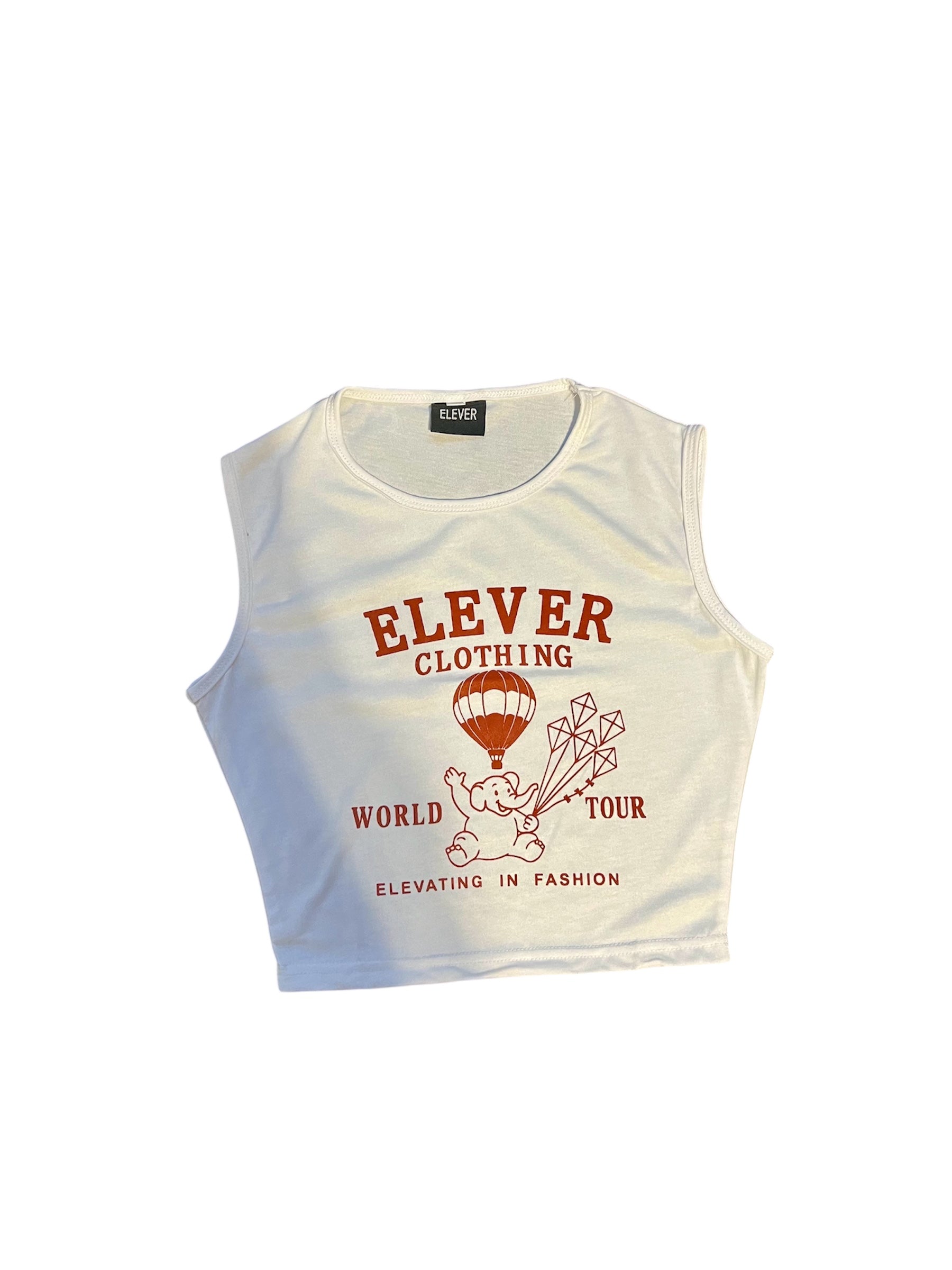 ELEVER Women’s World Tour Crop Tank Top – White