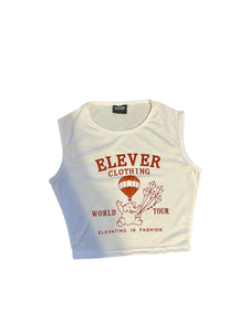 ELEVER Women’s World Tour Crop Tank Top – White