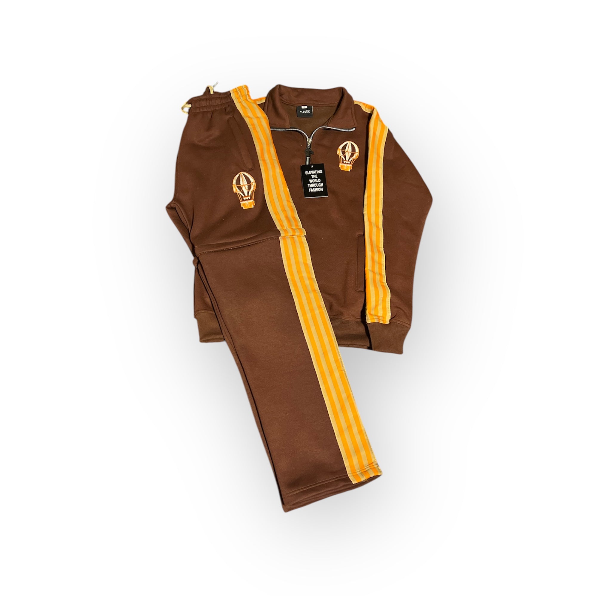 ELEVER’S Brown Convertible Jogger Set