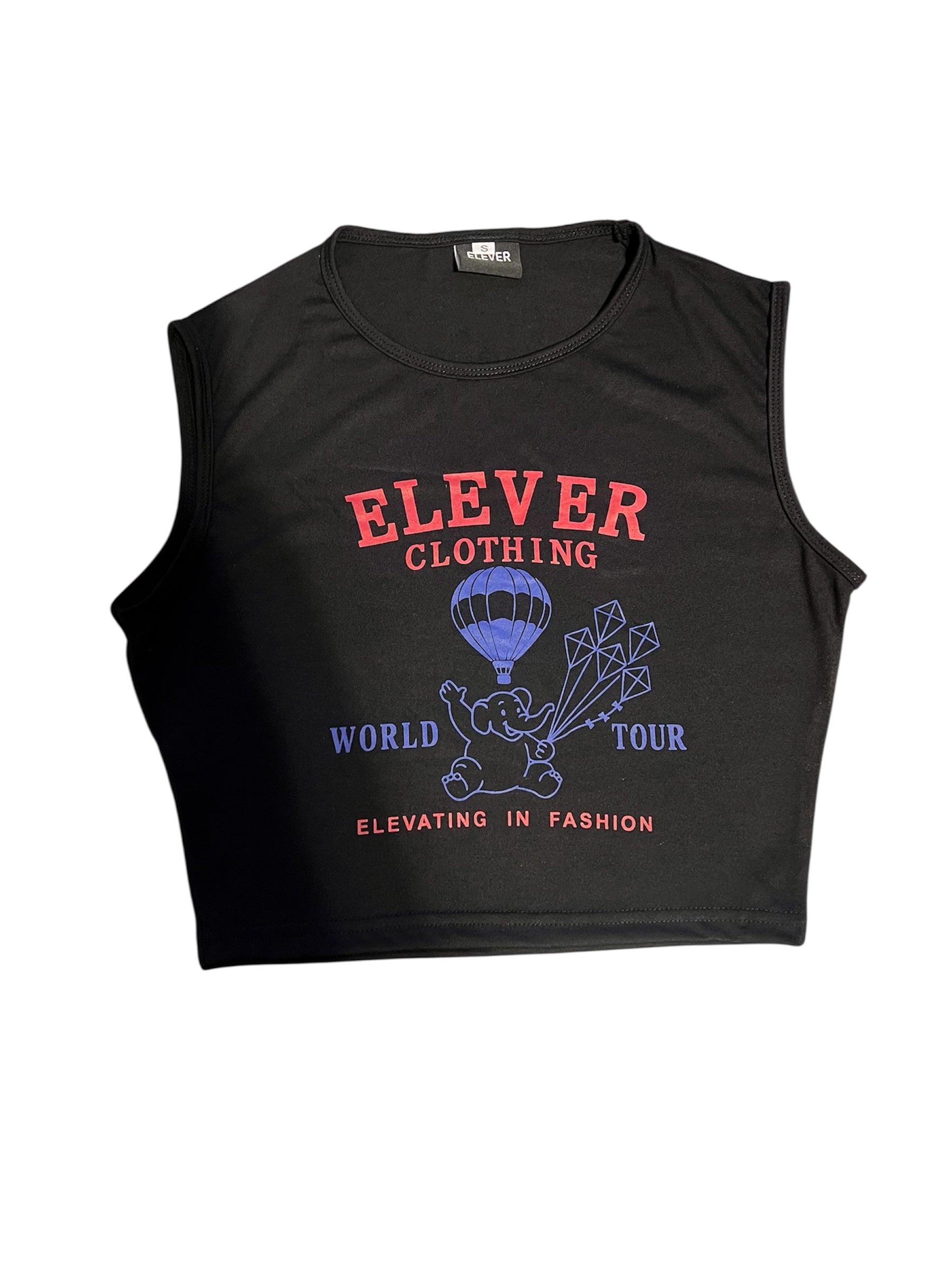 ELEVER Women’s World Tour Crop Tank Top – Black