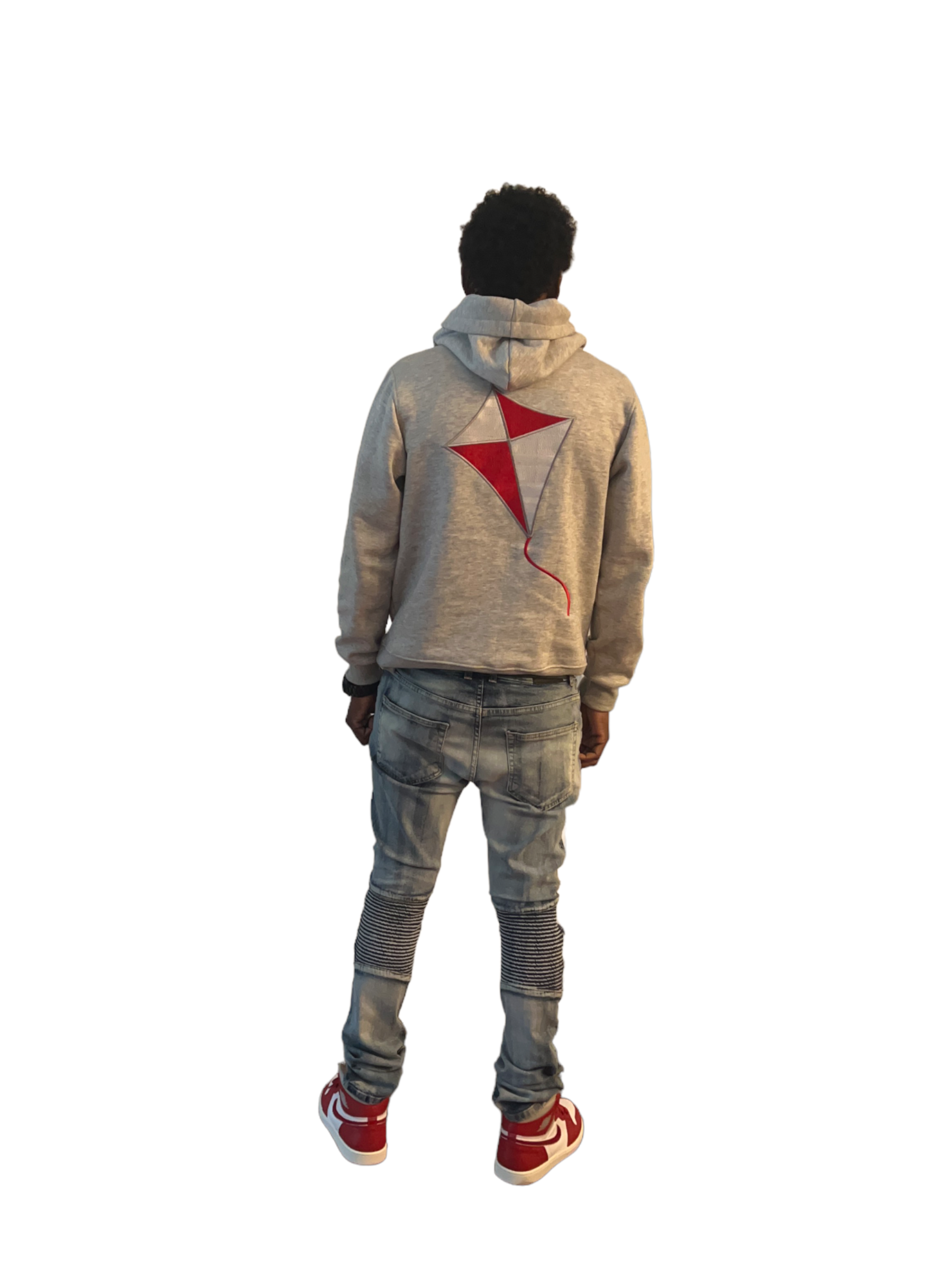 Gray Men Hoodie With Kite Logo