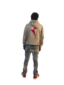 Gray Men Hoodie With Kite Logo