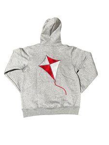 Gray Men Hoodie With Kite Logo